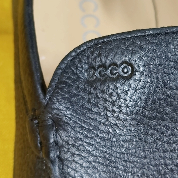 Ecco Driving Loafer Black Pebbled Leather Slip On Casual Men's Shoes Sz 11-11.5 - Picture 4 of 10